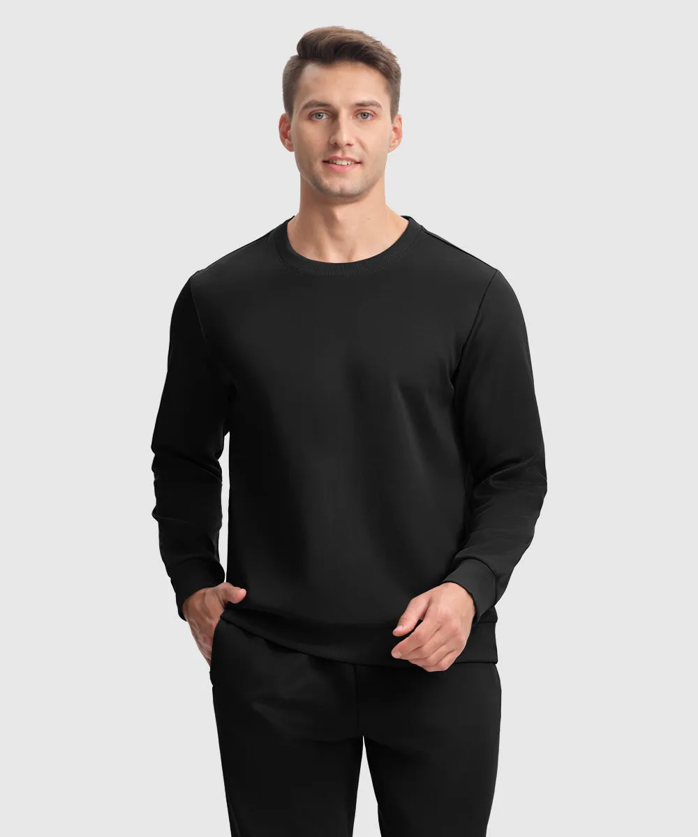 Men's Pullover and Rib Knit Cuff Pants Sweatsuit
