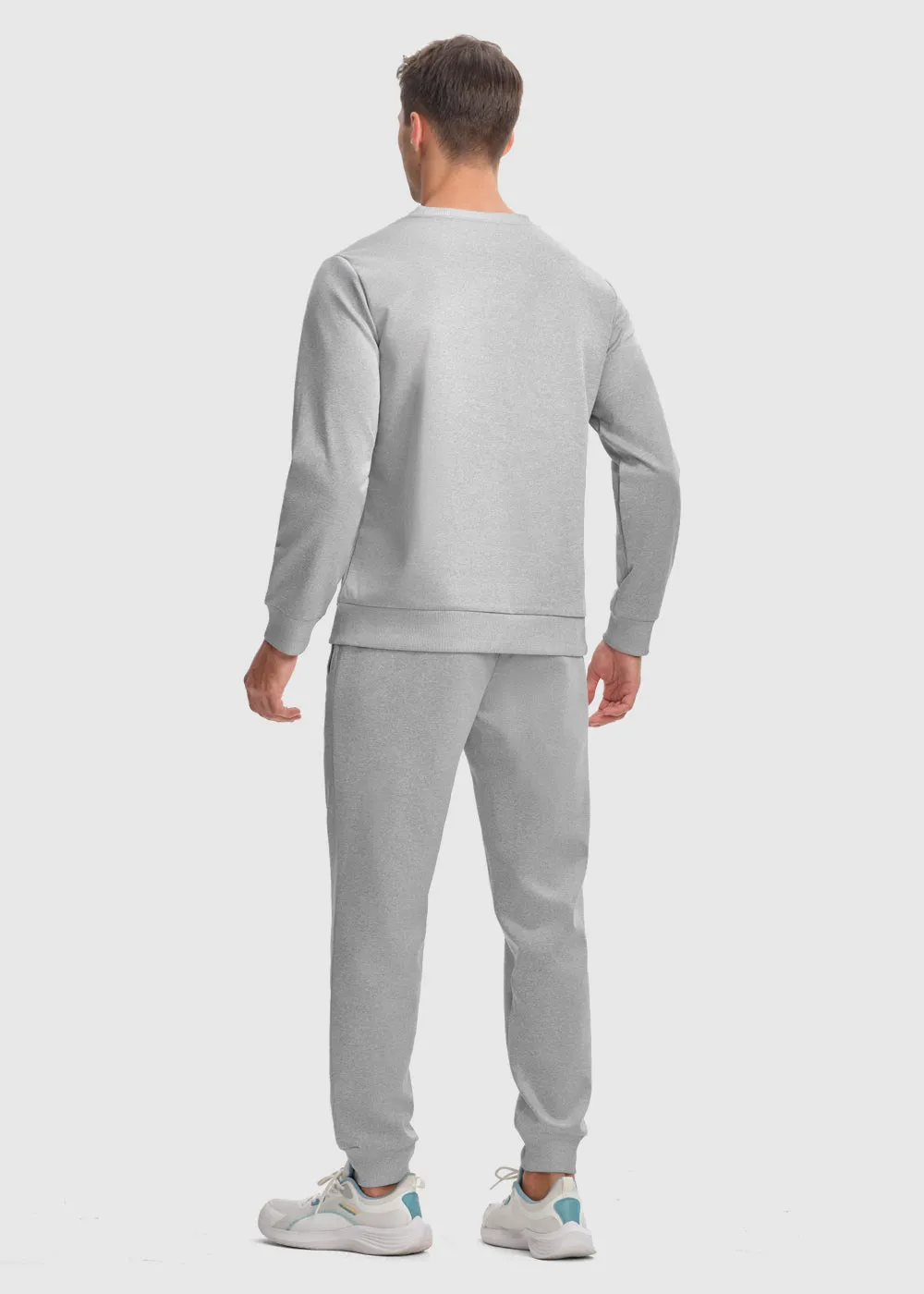 Men's Pullover and Rib Knit Cuff Pants Sweatsuit