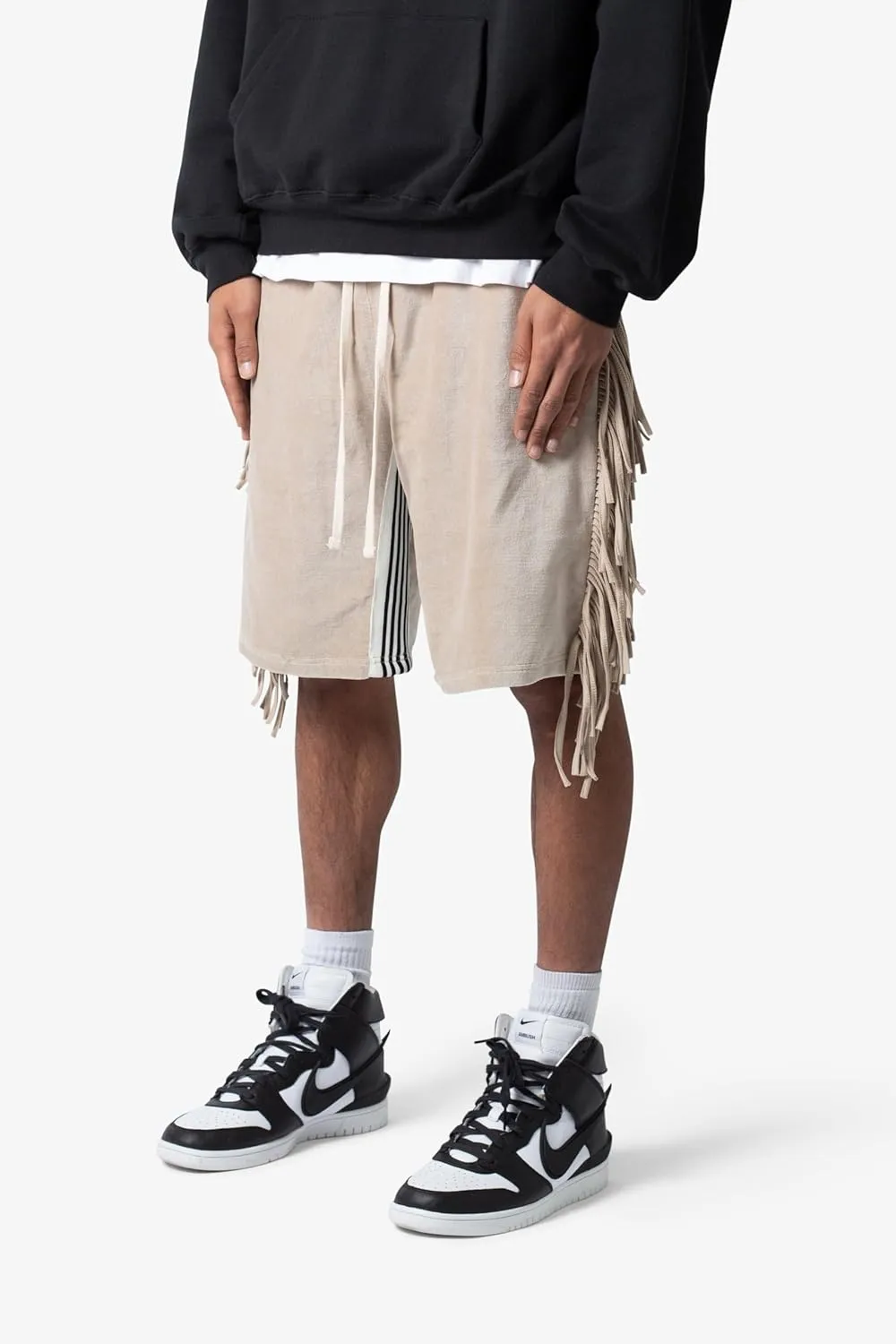 mnml Men's Fringe Velour SweatShorts