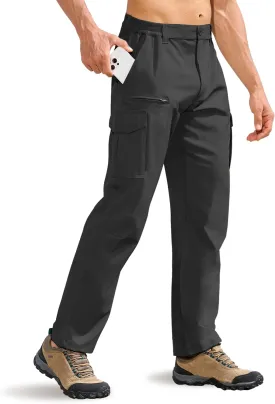 MOURCE Hiking Pants Men Lightweight - Water Resistant Quick Dry Outdoor Cargo Pants for Men with 8 Pockets