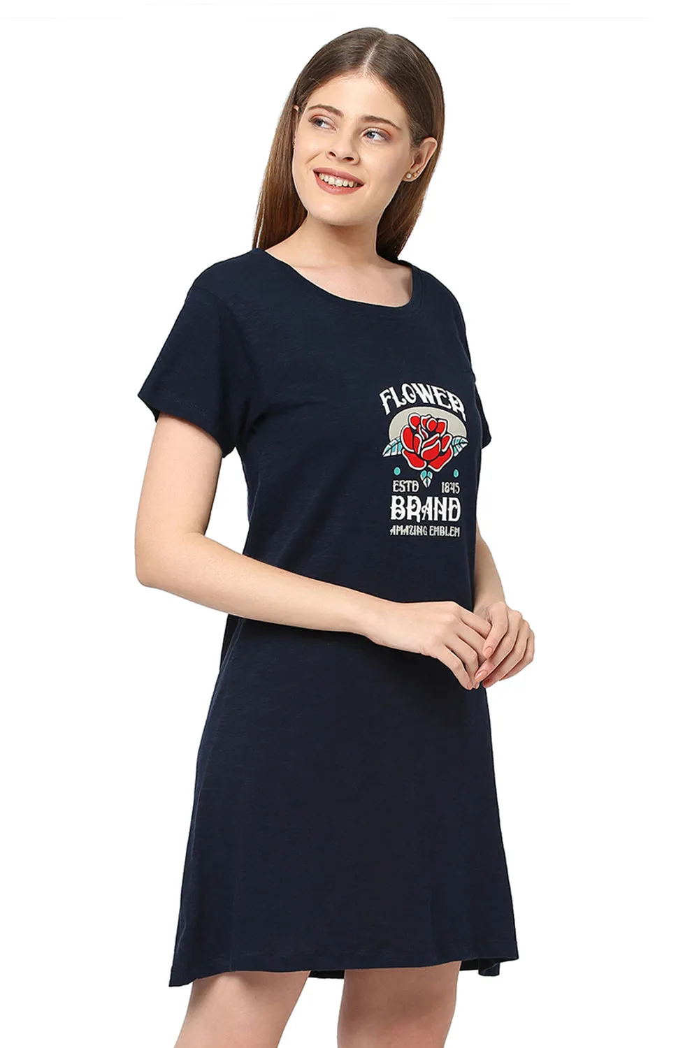 Organic Cotton Sleep Tee-ISL014-Navy