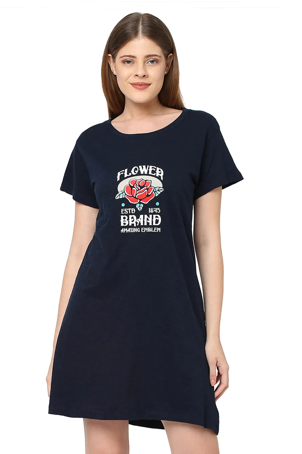 Organic Cotton Sleep Tee-ISL014-Navy
