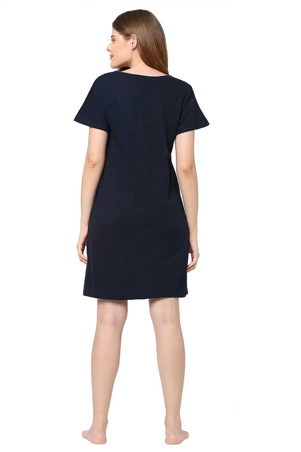 Organic Cotton Sleep Tee-ISL014-Navy