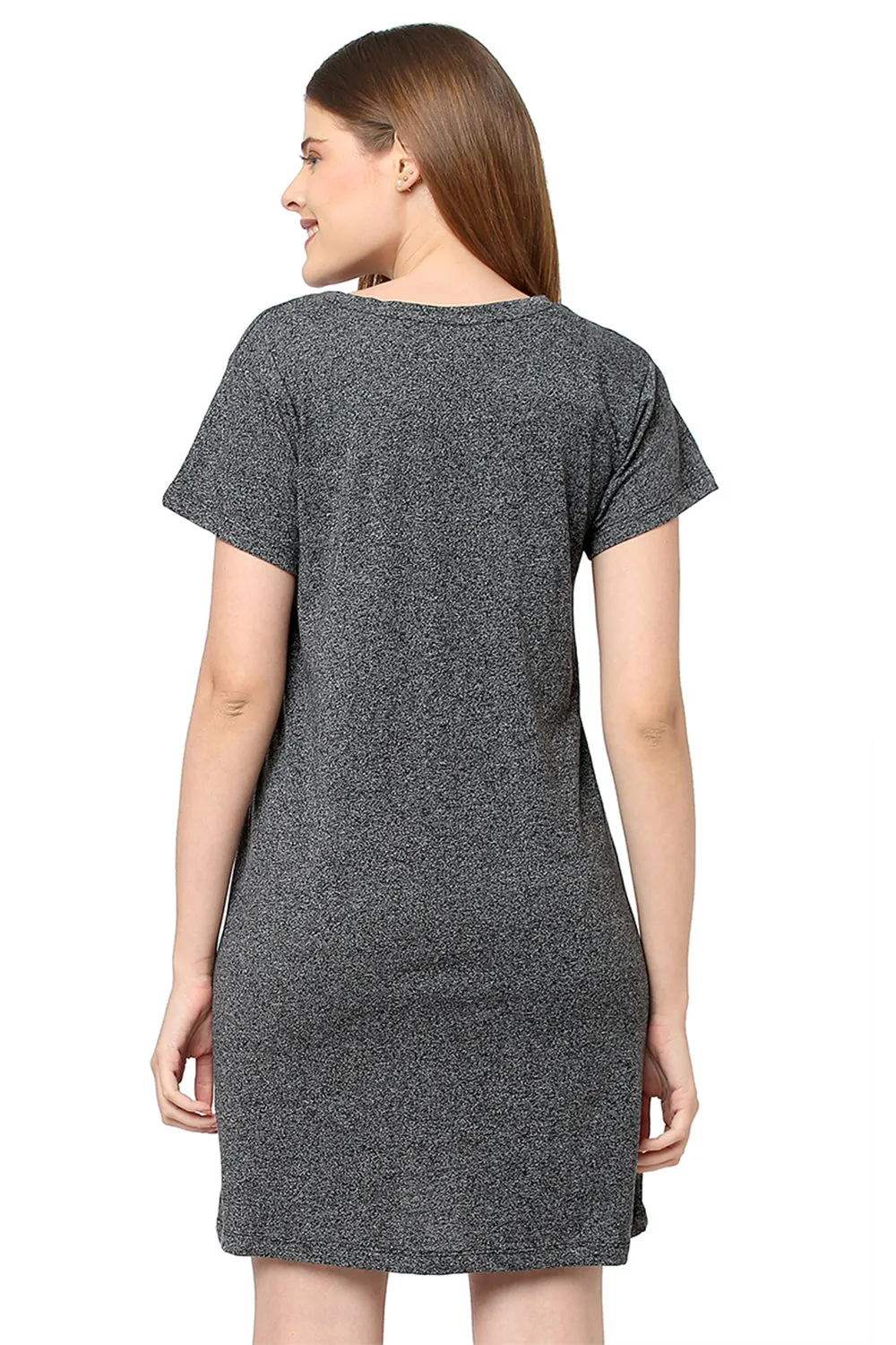Organic Cotton Sleep Tee-ISL015-Deep grey melange
