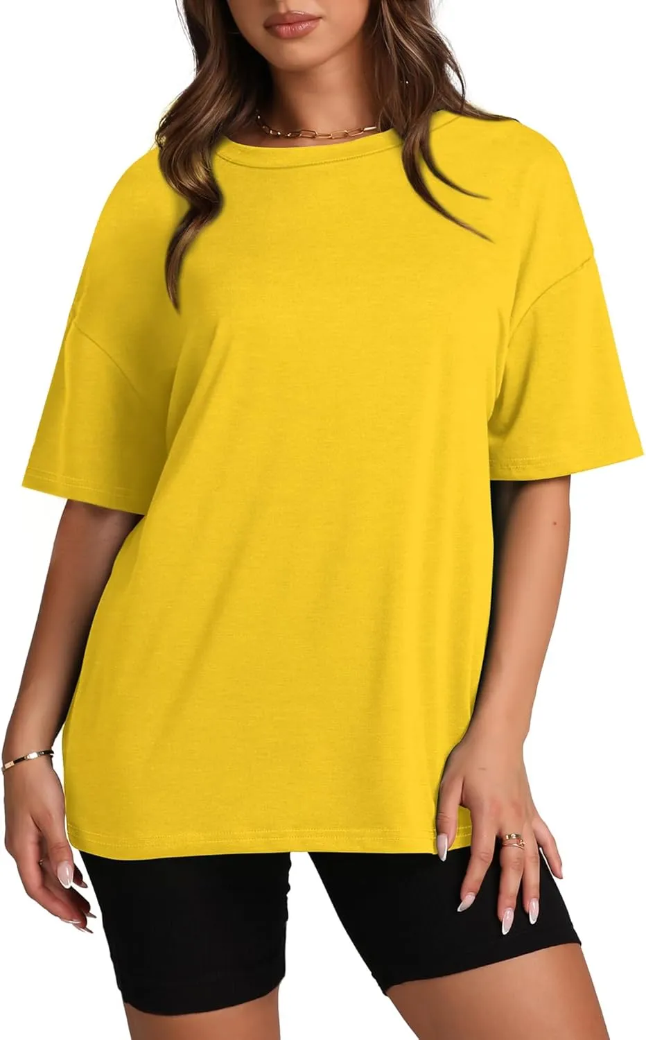 Oversized T Shirts for Women Summer Crewneck Short Sleeve Basic Tops Loose Fit