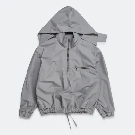 Popeline Waxed Windbreaker - Inox