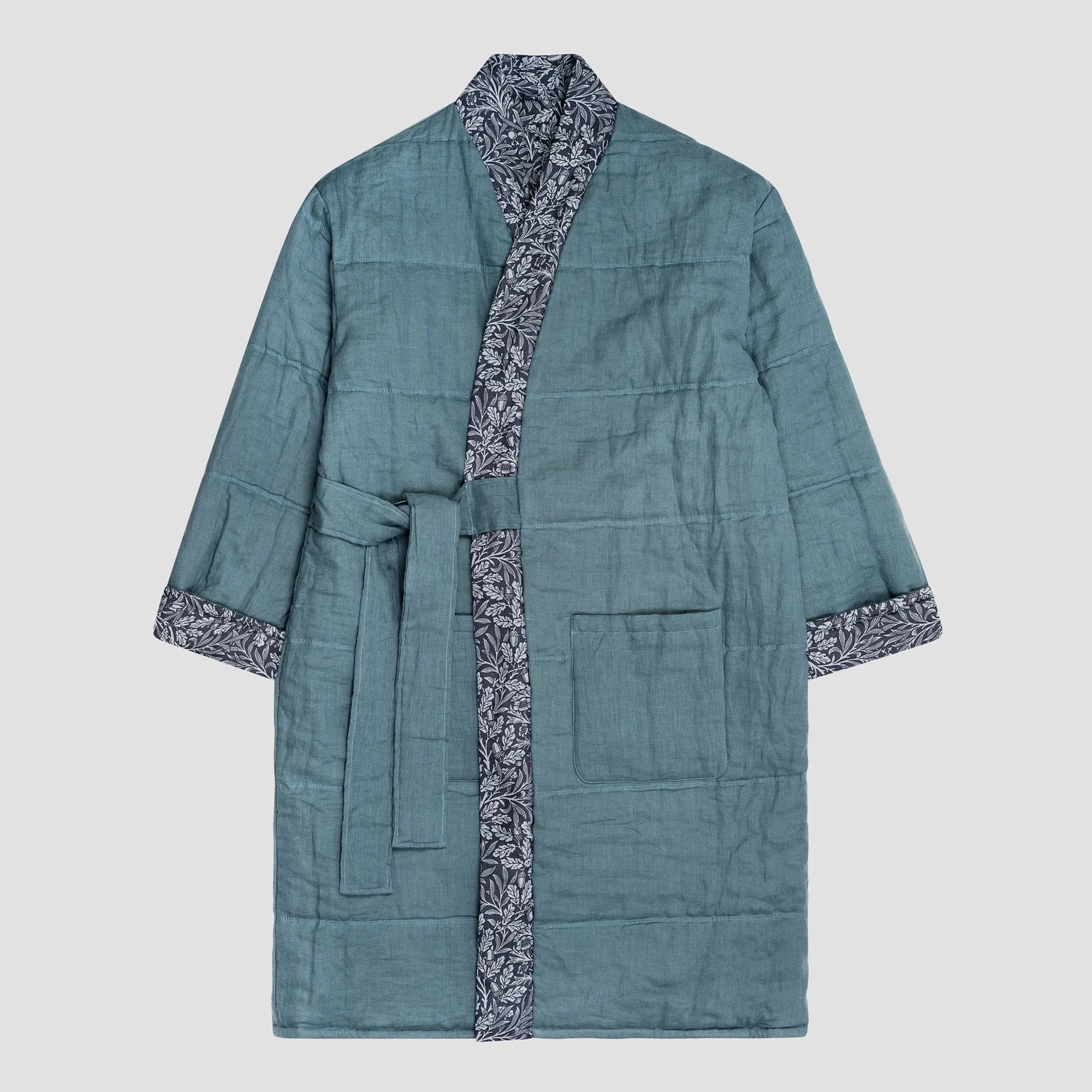 River Wandle Pure Acorn Linen Housecoat