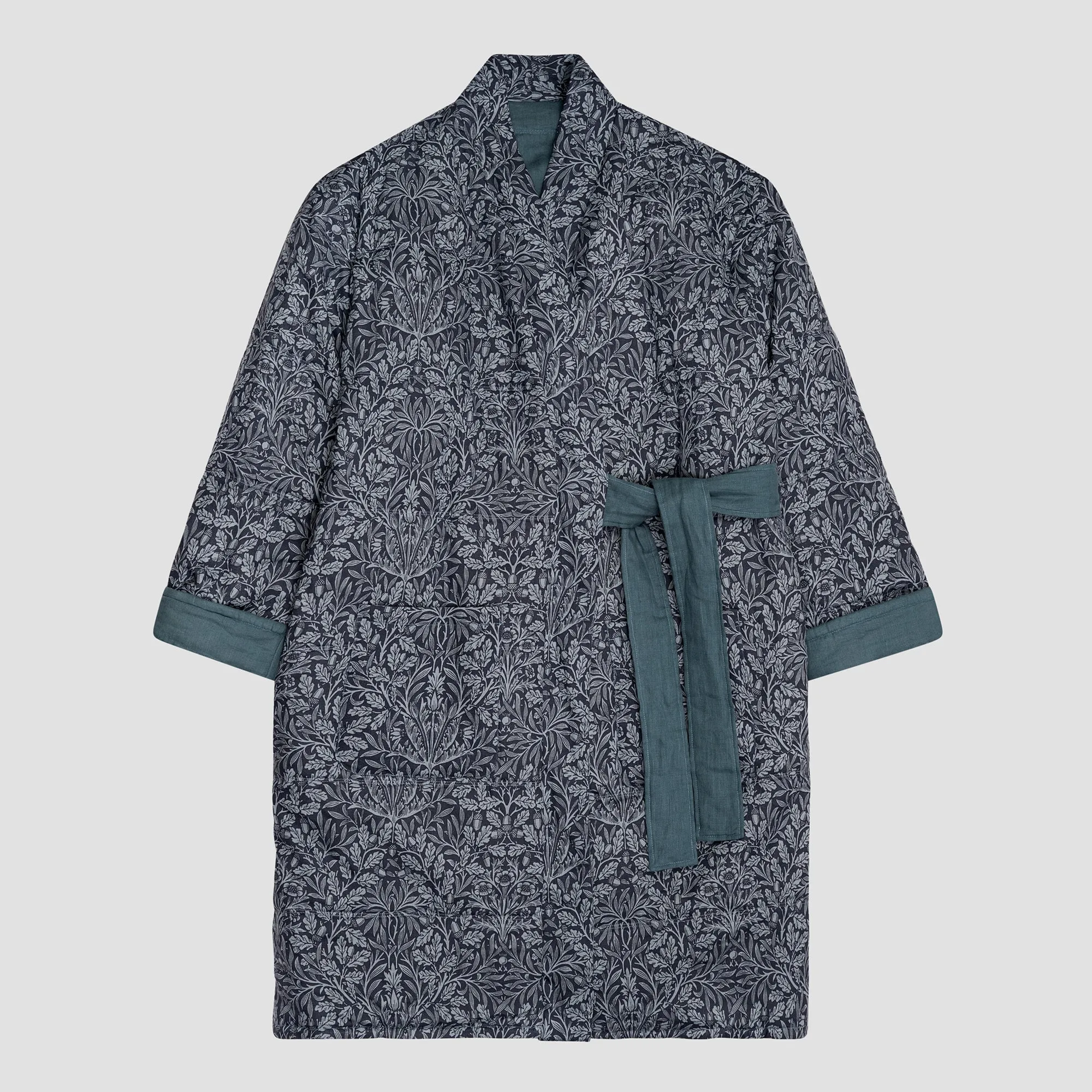 River Wandle Pure Acorn Linen Housecoat