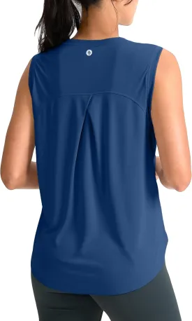 SANTINY Women's Sleeveless Workout Tops Breathable Lightweight Active Tennis Yoga Shirts Athletic Running Tank Tops for Women