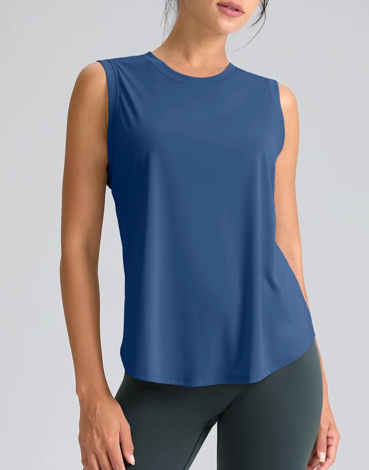 SANTINY Women's Sleeveless Workout Tops Breathable Lightweight Active Tennis Yoga Shirts Athletic Running Tank Tops for Women
