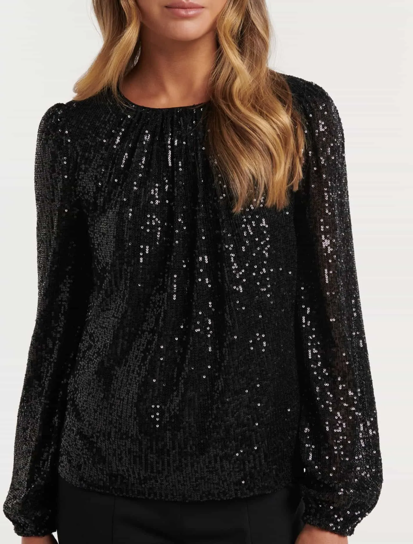 Selena Sequin Blouson Sleeve Top