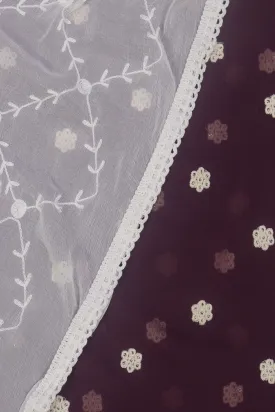 Shimmering Purple Georgette Suit with Dyeable Dupatta and Sparkling Sequins