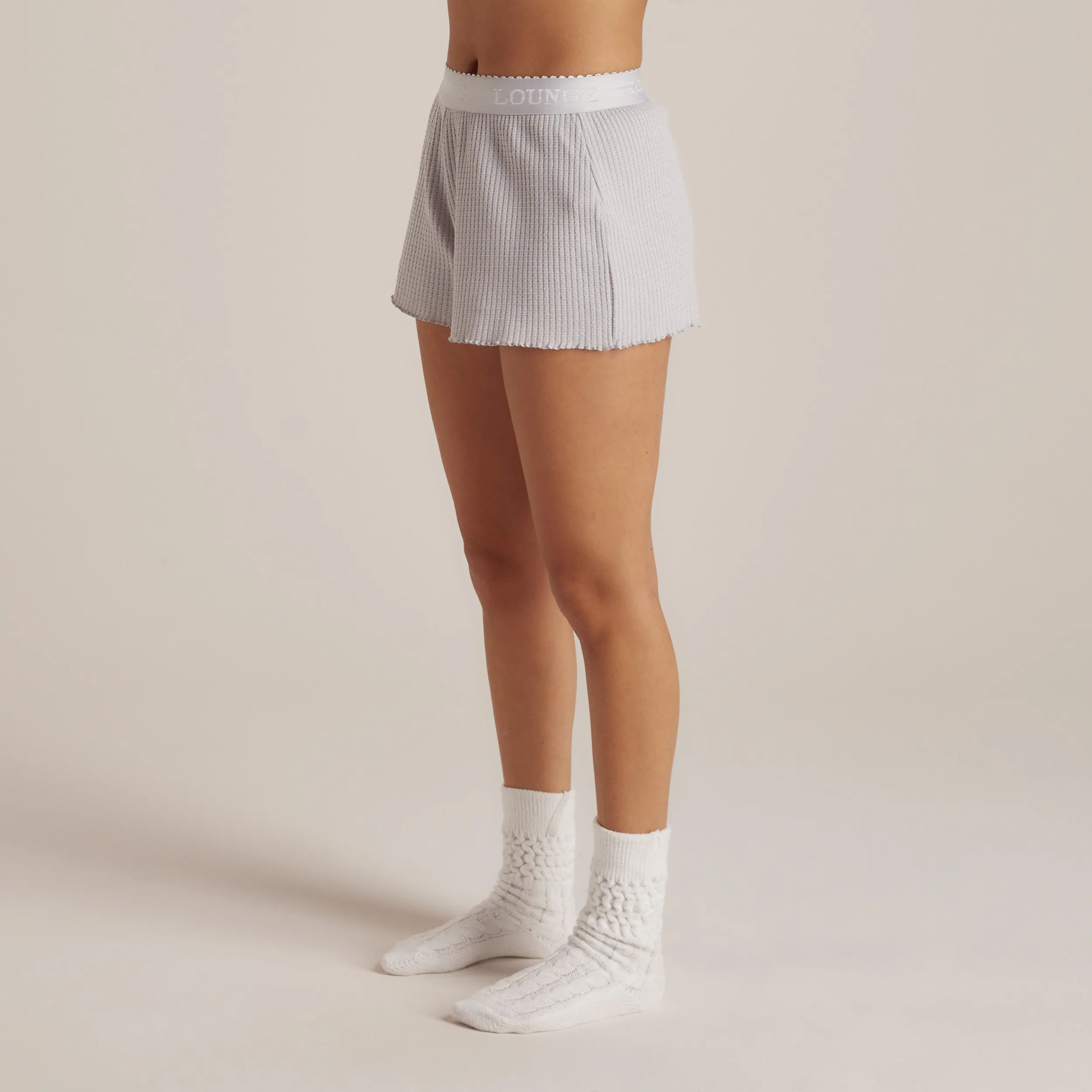 Soft Waffle Pajama Shorts - Frost