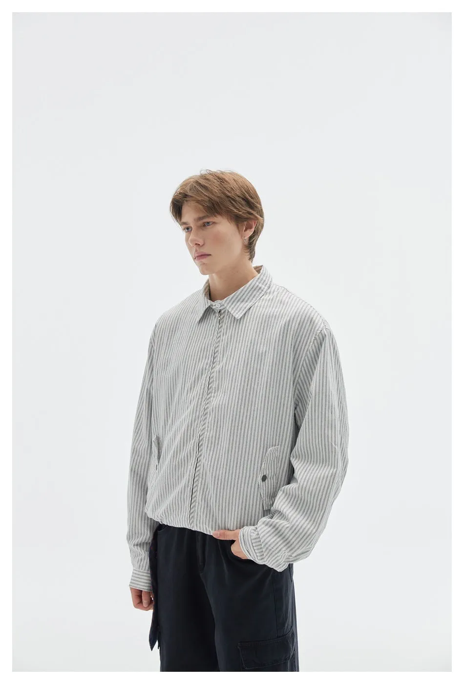 Striped Lightweight Windbreaker Jacket