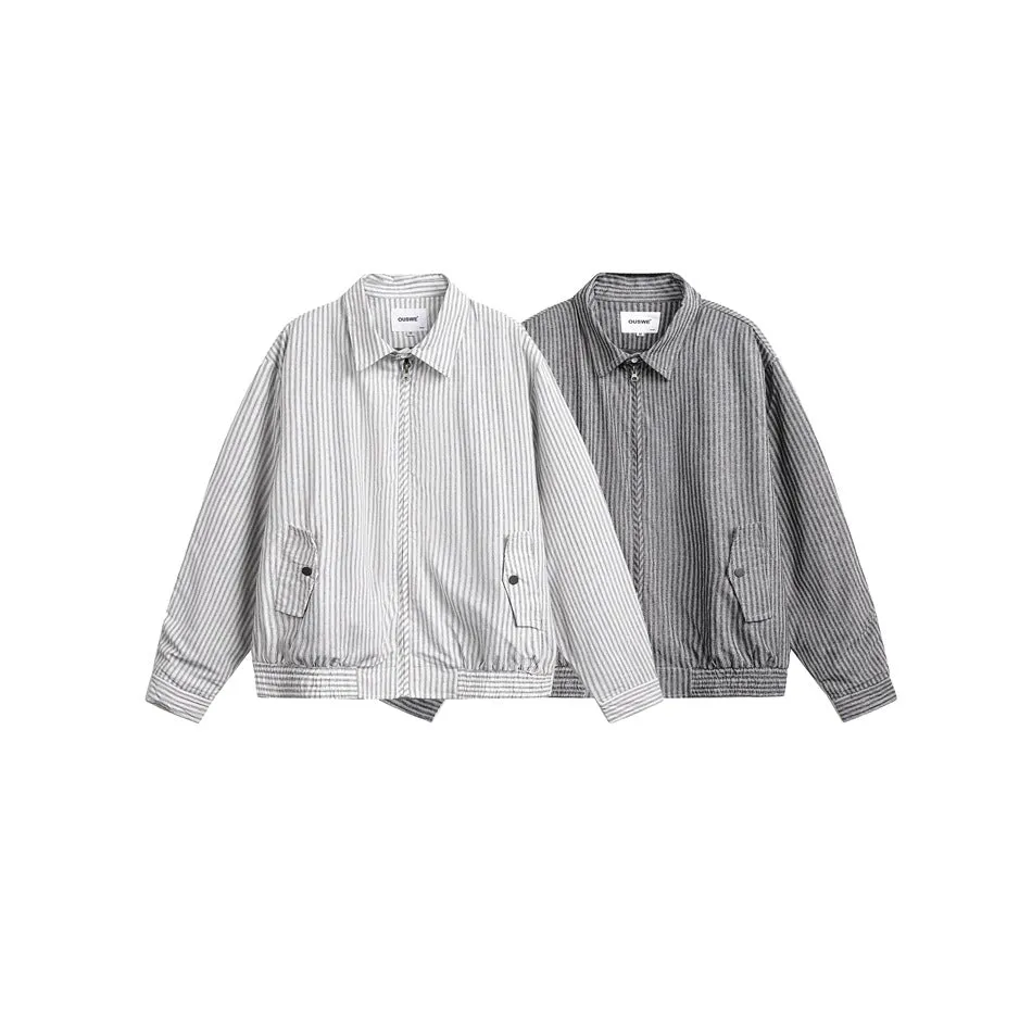 Striped Lightweight Windbreaker Jacket