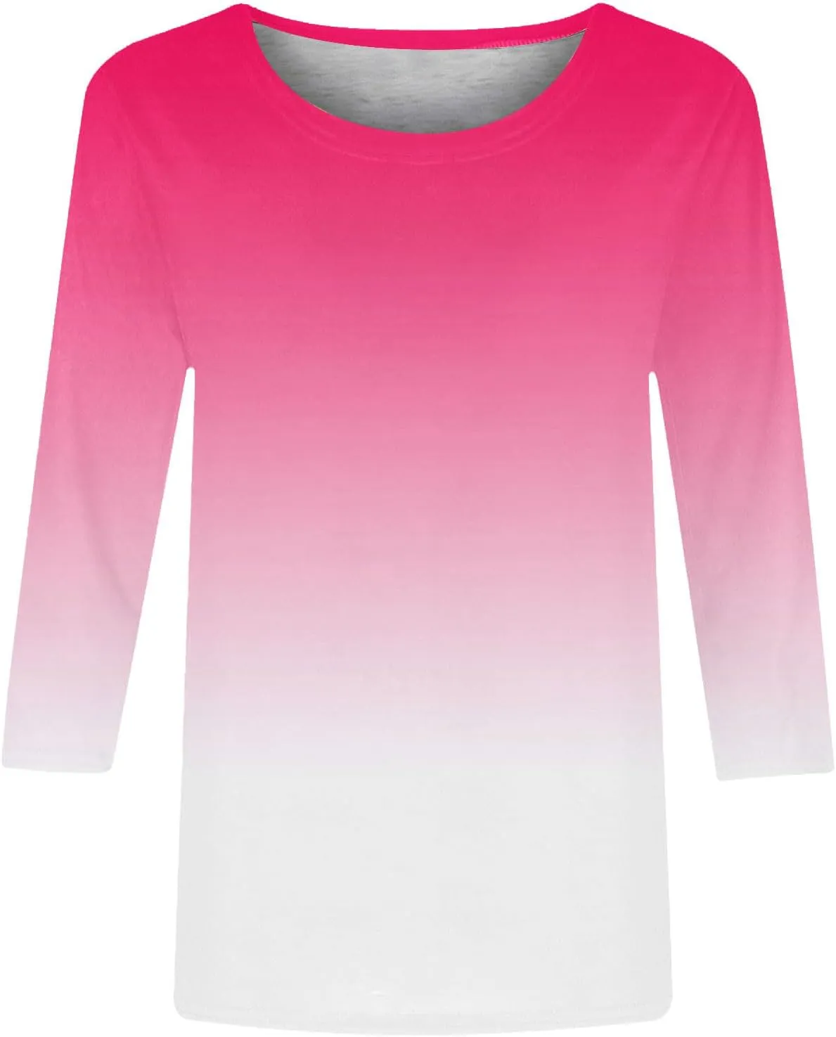 T Shirts for Women Summer Fall 3/4 Sleeve Boat Neck Loose Fit Long Tops T Shirt Women 2025 KQ