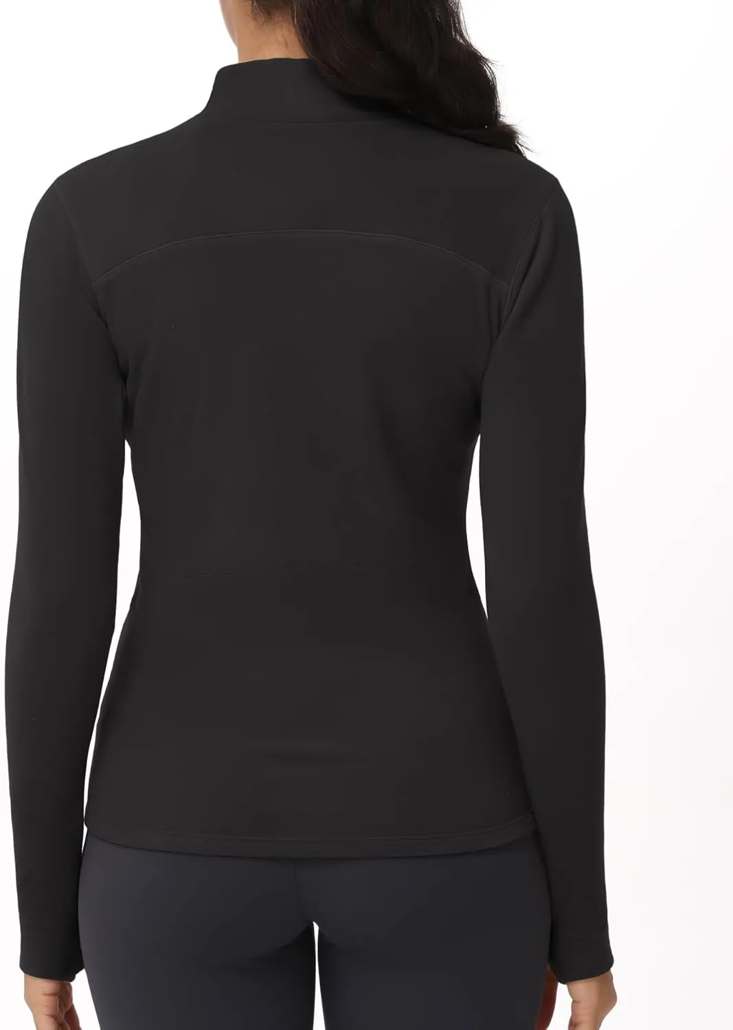 THE GYM PEOPLE Women's Mock Turtleneck Long Sleeve Shirts Fleece Thermal Underwear Pullover Tops with Thumb Hole