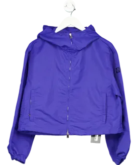 Tory Burch Cropped Logo Plaque Windbreaker In Royal Cobalt Blue UK M