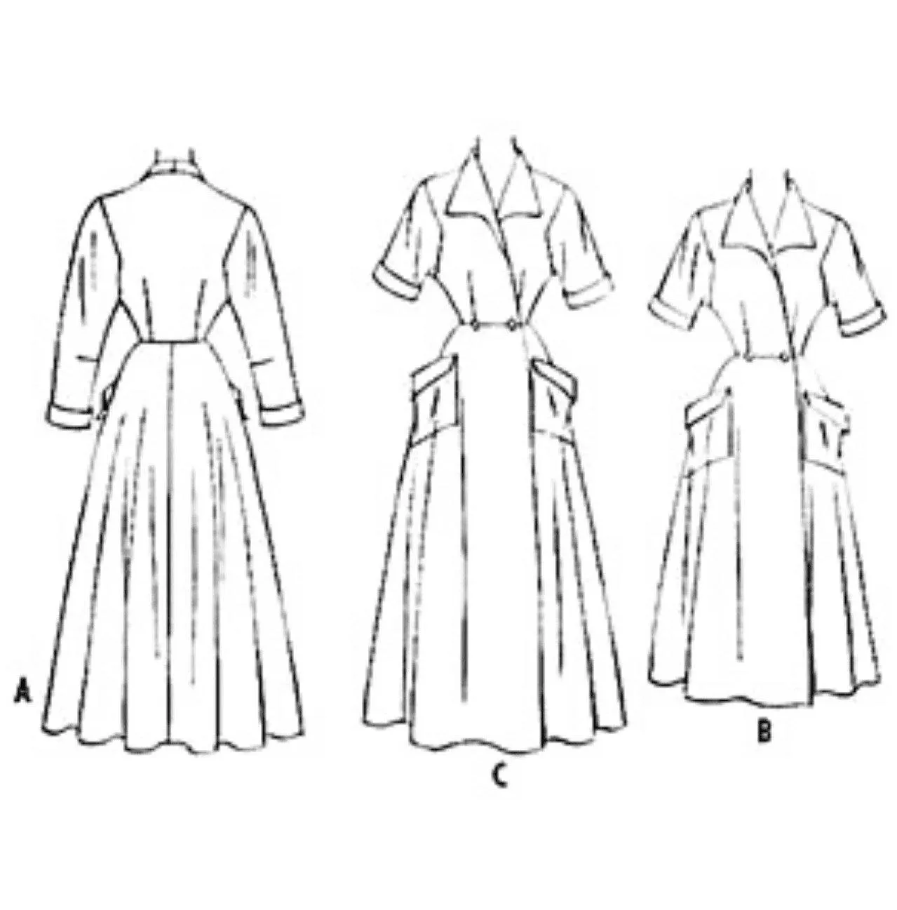 Vintage 1950s Pattern, Women's Housecoat, Dressing Gown - Bust 38” (96.5cm)