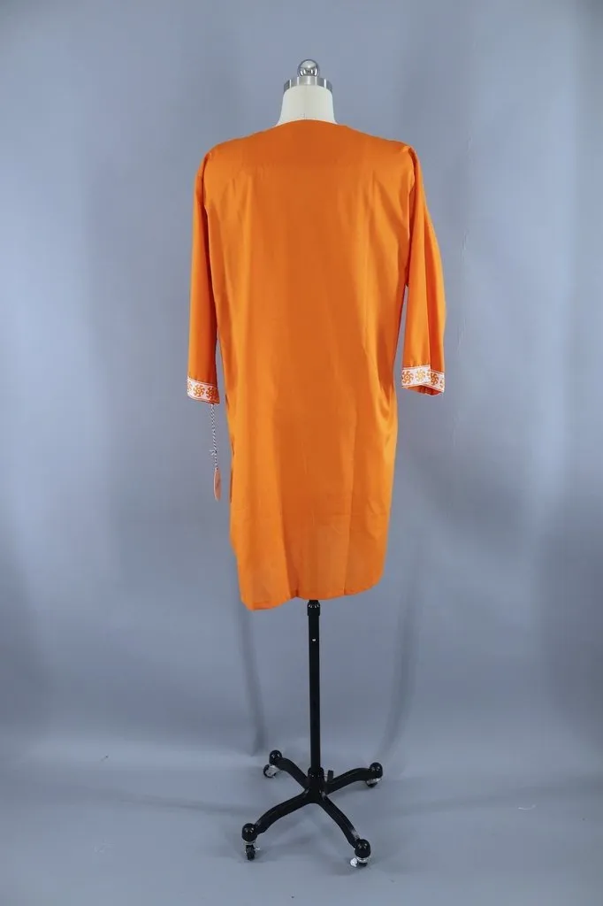 Vintage 1960s Orange House Dress