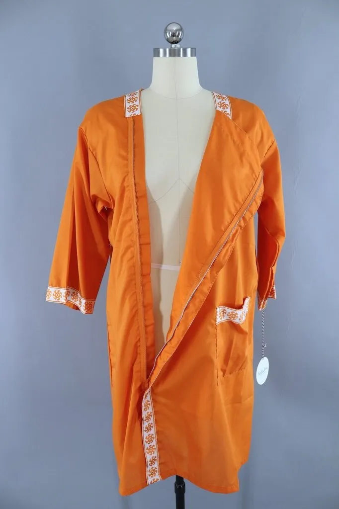 Vintage 1960s Orange House Dress