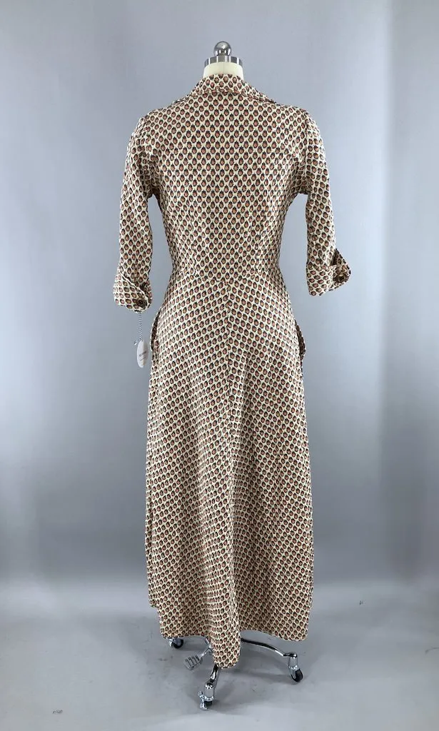 Vintage Quilted Cotton Robe