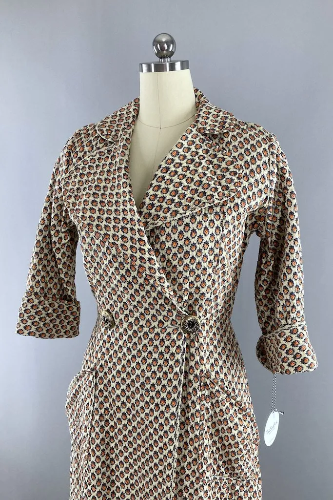 Vintage Quilted Cotton Robe