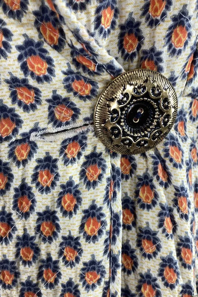 Vintage Quilted Cotton Robe