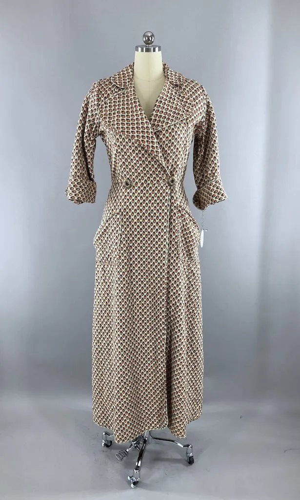 Vintage Quilted Cotton Robe