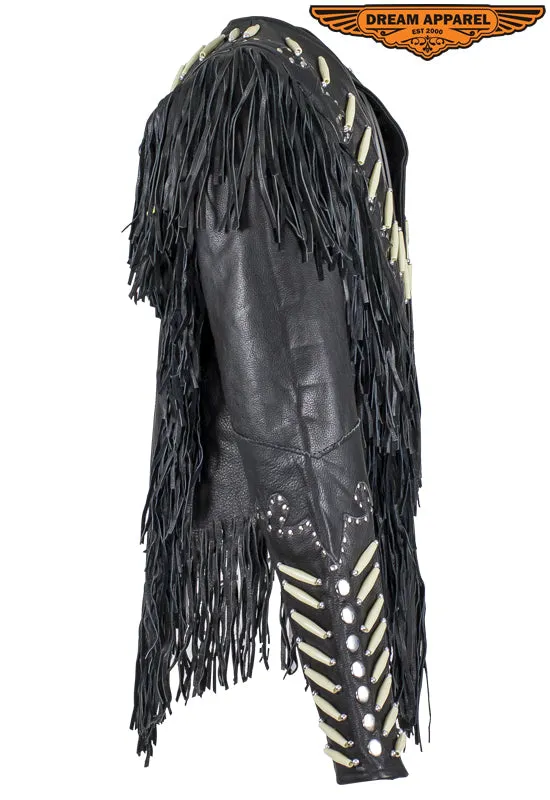Women’s Shortened Western Style Leather Motorcycle Jacket
